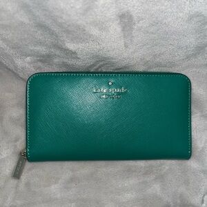 Kate Spade Green Zip-Around Wallet